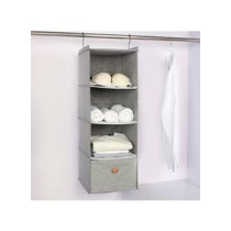 4-Shelf Hanging Closet Organizer Grey