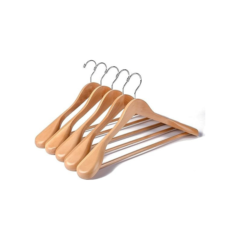Hnager Pack Of 5Pcs- Anti Theft With Security Hooks Beige