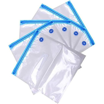 Large Vacuum Seal Compressed Organizer Transparent And Blue 24.5 x 18 x 3cm