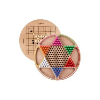 2-In-1 Chinese Checker Wooden Board Game Set