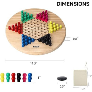 2-In-1 Chinese Checker Wooden Board Game Set