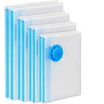 4-Piece Vacuum Storage Bags With Suction Pump White/Blue/Yellow 80 x 100Centimeter