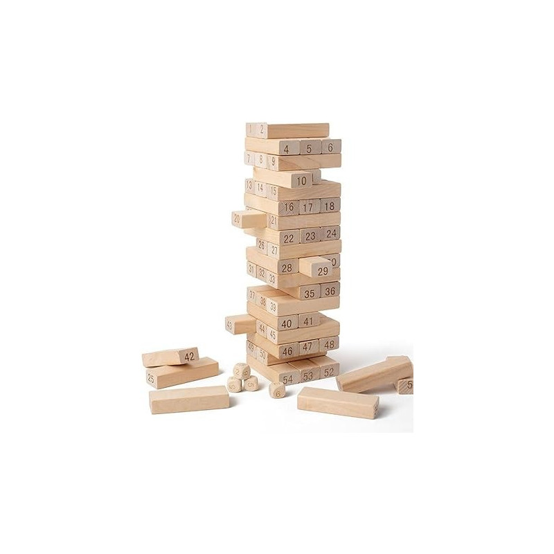 54-Piece Jenga Wooden Blocks
