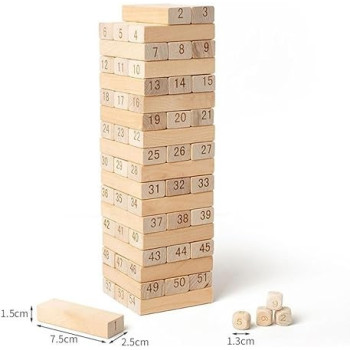 54-Piece Jenga Wooden Blocks