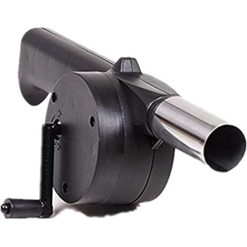 Hand Crank Powered Bbq Fan Air Blower Black/Silver 10 x 5.6 Inch