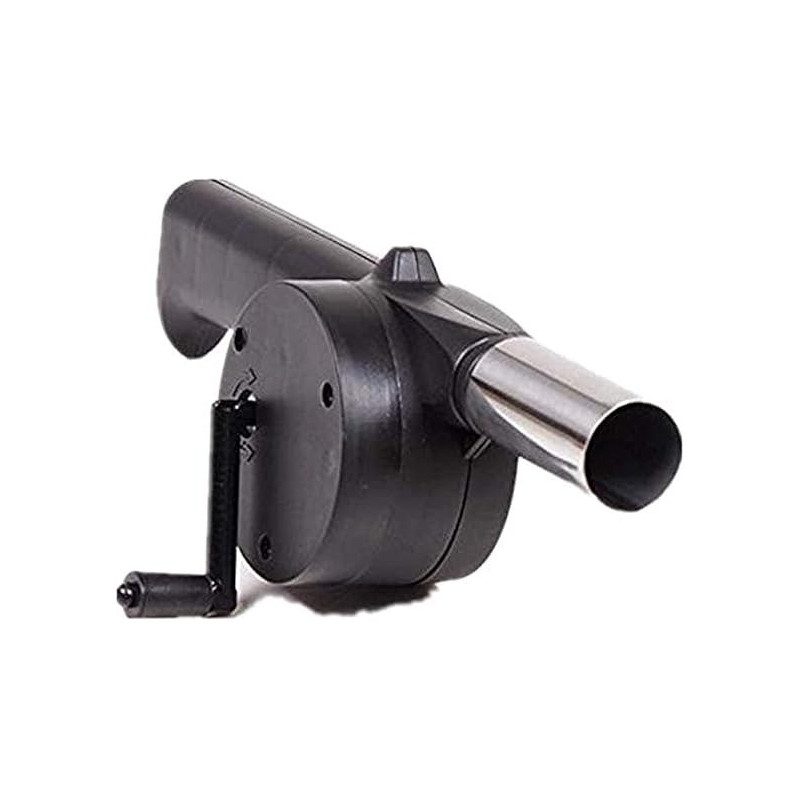 Hand Crank Powered Bbq Fan Air Blower Black/Silver 10 x 5.6 Inch