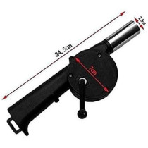 Hand Crank Powered Bbq Fan Air Blower Black/Silver 10 x 5.6 Inch