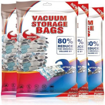 Amerteer 6 Piece Premium Vacuum Storage Bags And Pump Clear 50 x 70cm