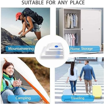 Amerteer 6 Piece Premium Vacuum Storage Bags And Pump Clear 50 x 70cm