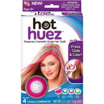 Global Mart 4-Piece Hot Huez Temporary Hair Chalk Multicolour