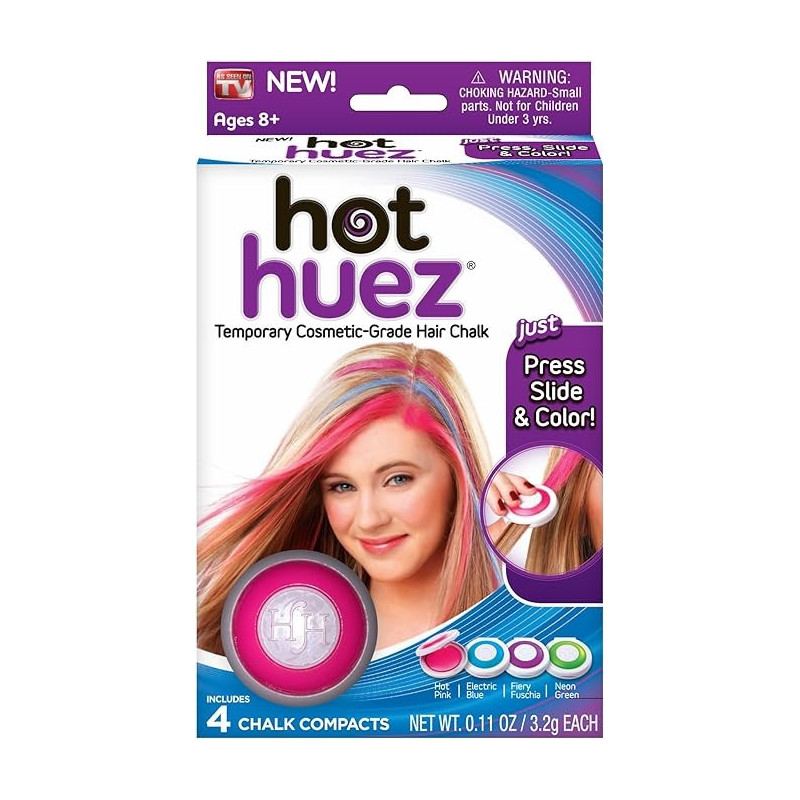 Global Mart 4-Piece Hot Huez Temporary Hair Chalk Multicolour