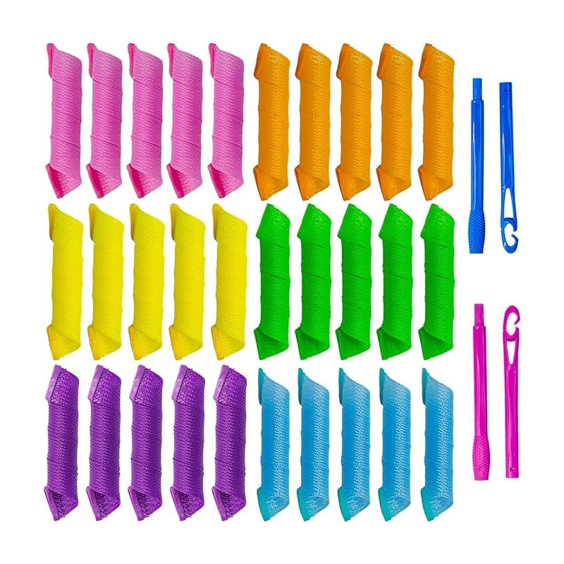 Shafire 20-Piece Hair Curler Set Green/Pink/Blue Colour