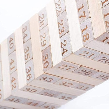 Lucky 54-Piece Wooden Tower Building Block Set For 3+ Years