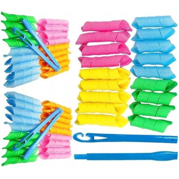 Magic Leverag 18-Piece Diy Hair Curler Set Yellow/Blue/Green