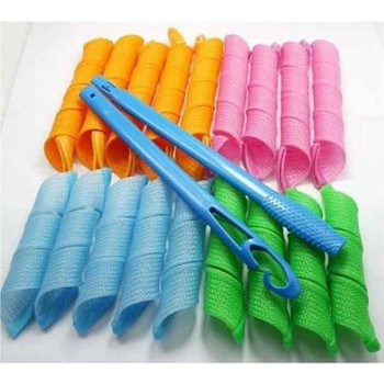 Magic Leverag 18-Piece Diy Hair Curler Set Yellow/Blue/Green