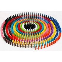 120 Pieces Of Rainbow Dominoes Wooden Blocks Baby Children
