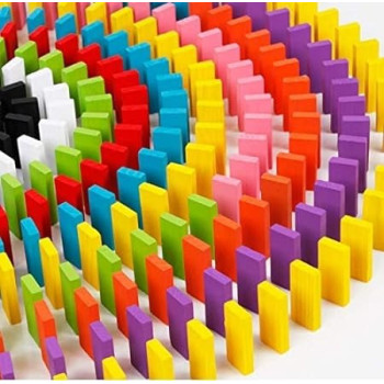 120 Pieces Of Rainbow Dominoes Wooden Blocks Baby Children