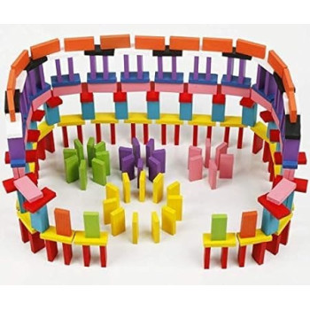 120 Pieces Of Rainbow Dominoes Wooden Blocks Baby Children