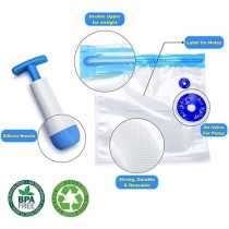 Royalford 50-Piece Food Vacuum Bag Set Clear/Blue 26 x 30cm