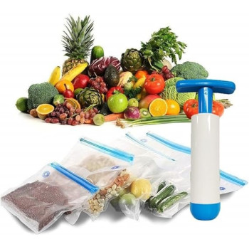 Royalford 50-Piece Food Vacuum Bag Set Clear/Blue 26 x 30cm