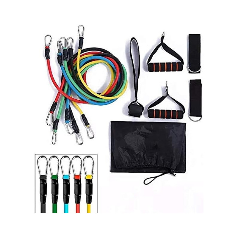 11-Piece Fitness Exercise Resistance Band Set