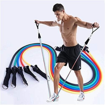11-Piece Fitness Exercise Resistance Band Set