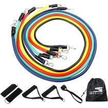 Tomshoo 17-Piece Resistance Band Set Workout Fintess Exercise Rehab Loop Tube Door Anchor Ankle Straps Cushioned Handles With Carry Bags For Home Gym Travel