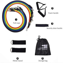 Tomshoo 17-Piece Resistance Band Set Workout Fintess Exercise Rehab Loop Tube Door Anchor Ankle Straps Cushioned Handles With Carry Bags For Home Gym Travel