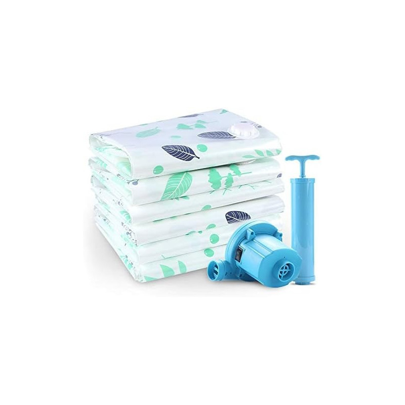5-Piece Vacuum Storage Bag White/Green/Pink 60 x 80Centimeter