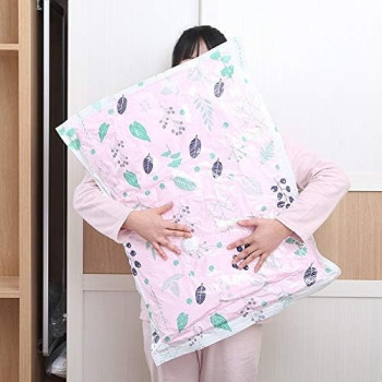 5-Piece Vacuum Storage Bag White/Green/Pink 60 x 80Centimeter