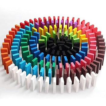 Mumoo Bear Ya-TY3436 120- Piece Authentic Basswood Standard Wooden Kids Domino Rally Building Kits Kids Game Play Racing Educational Toys For Children 3 Years