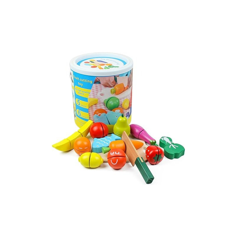 Beauenty Cutting Fruits Vegetables Colorful Pretend Play Set