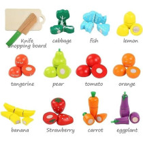 Beauenty Cutting Fruits Vegetables Colorful Pretend Play Set