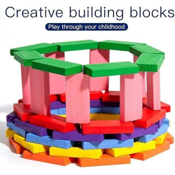 Techblaze 51-Piece Wooden Blocks Kids Game