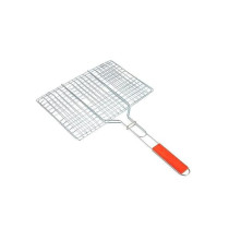 Royalford Foldable Portable Stainless Steel Barbecue Grill Indoor And Outoor Silver/Red 28 x 22 x 42cm