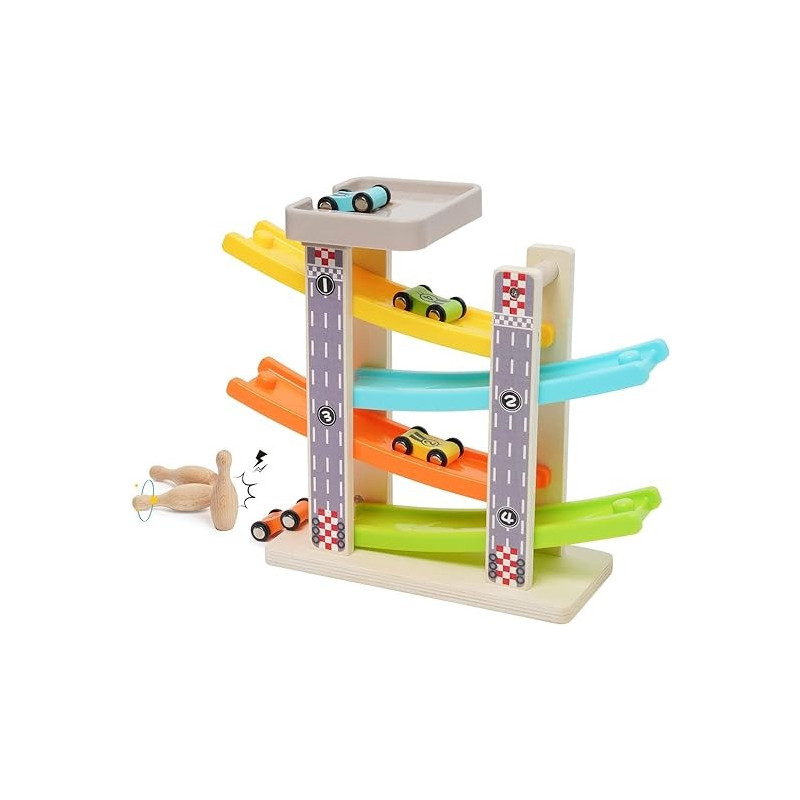 Wooden Racing Car With Ramp Set