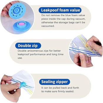 Beauenty 7-Piece Vacuum Storage Bag With Suction Pump Multicolour 60 x 80cm