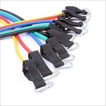 11 Pcs Fitness Resistance Band Set With Stackable Exercise Bands Legs Ankle Straps Multi-Function Professional Fitness Equipment