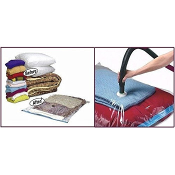 Vacuum Seal Compressed Organizer Transparent And Blue 24.5 x 18 x 3cm