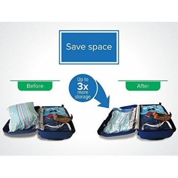 Vacuum Seal Compressed Organizer Transparent And Blue 24.5 x 18 x 3cm