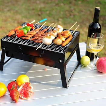 Biki Portable Bbq Charcoal Grill Black 35 x 27 x 20cm