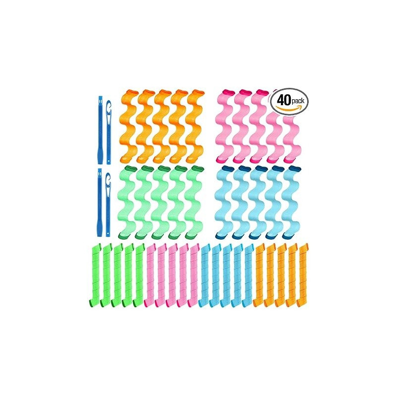 40-Piece Hair Curler Multicolour 50cm