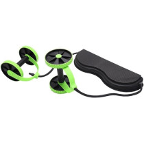 Forfar Dual Wheels Roller Sports Stretch Elastic Abdominal Resistance Pull Rope Tool Abdominal Muscle Trainer Exercise