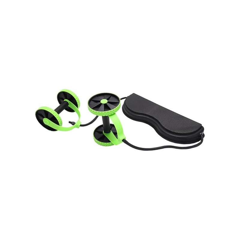 Forfar Dual Wheels Roller Sports Stretch Elastic Abdominal Resistance Pull Rope Tool Abdominal Muscle Trainer Exercise