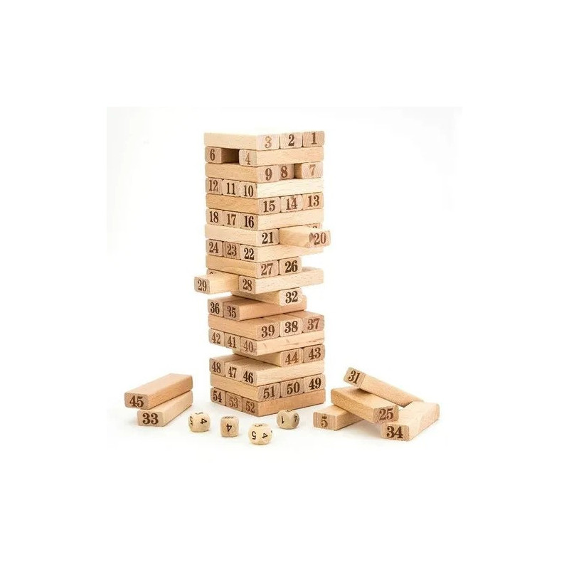 Pack Of 54 Tower Building Blocks Toy