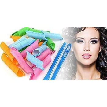 Xiuwoo Heatless Hair Rollers Spiral Curlers Set Multicolour