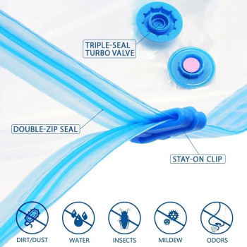 5-Piece Vacuum Storage Bag Clear/Blue 50 x 70Centimeter