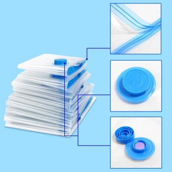 5-Piece Vacuum Storage Bag Clear/Blue 50 x 70Centimeter