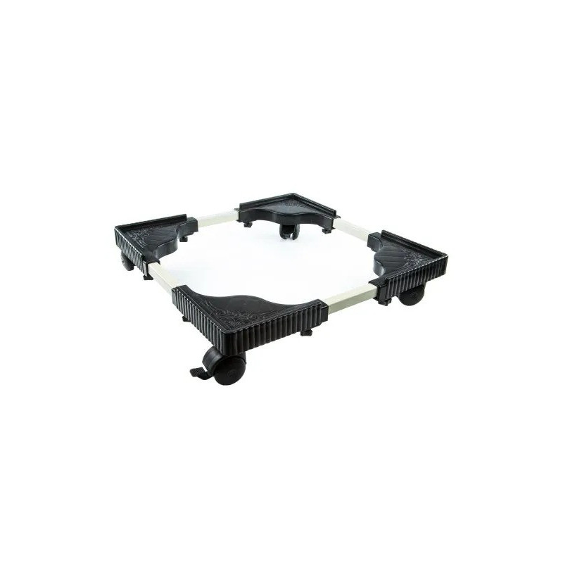 Leostar Heavy Duty Washing Machine And Refrigerator Adjustable Stand 100323 Silver/Black