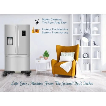 Leostar Heavy Duty Washing Machine And Refrigerator Adjustable Stand 100323 Silver/Black